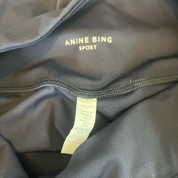 Anine Bing Blue Bike Shorts High Waist Stretch - Picture 4 of 4